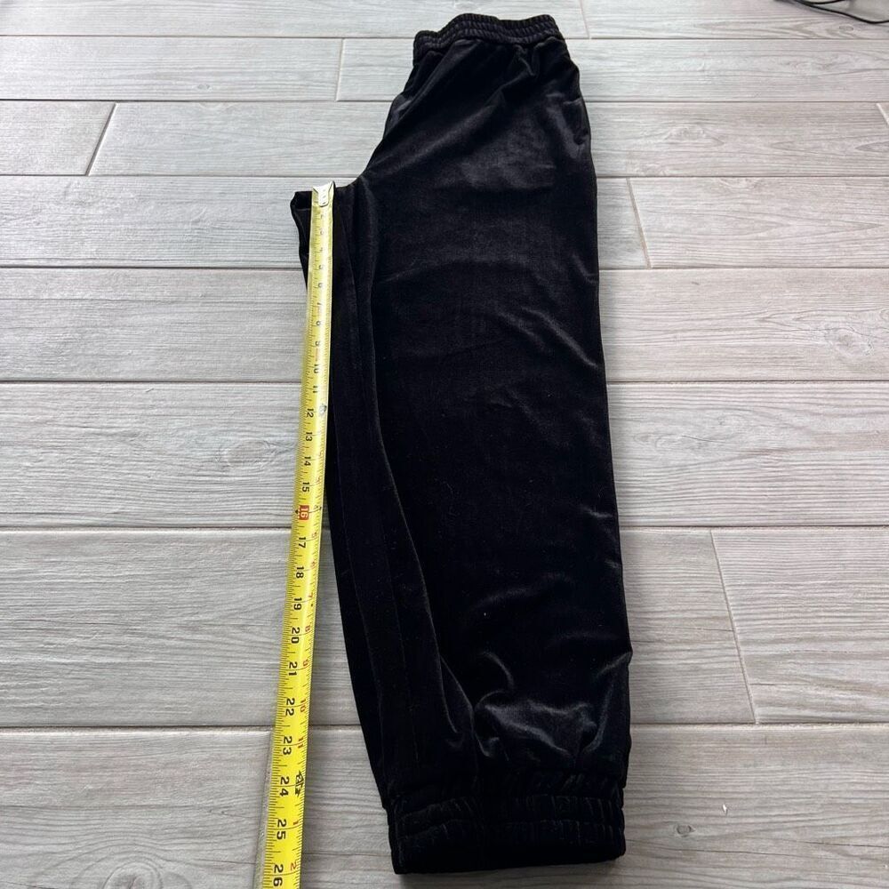Seek‎ The Label Womens Black Elastic Waist Pull On Velvet Jogger Pants Medium - Picture 9 of 9